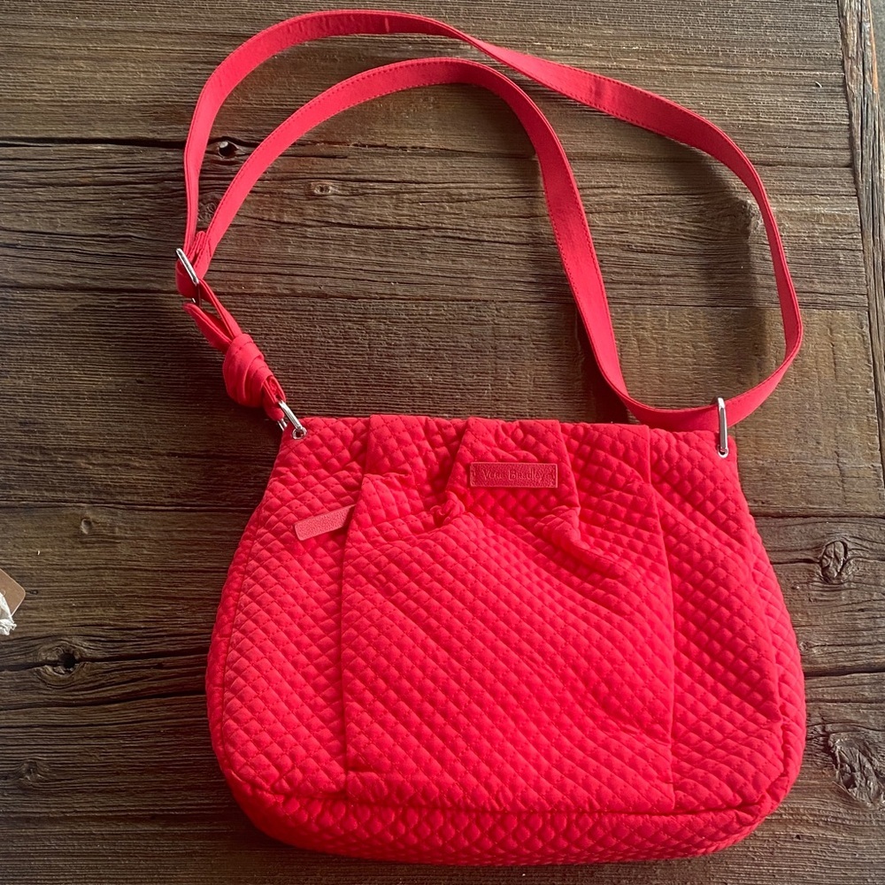 Vera Bradley Hadley Crossbody solid hot pink quilted purse. Colorful travel